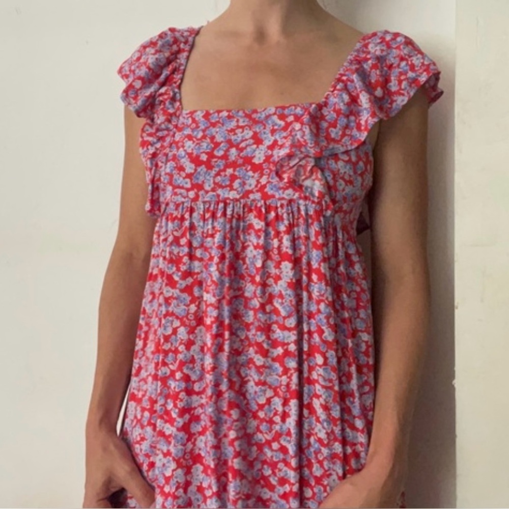 Zara Floral Red Maxi Dress - Picture 3 of 14
